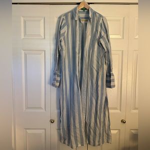 J Crew Striped Linen Cover Up NWOT